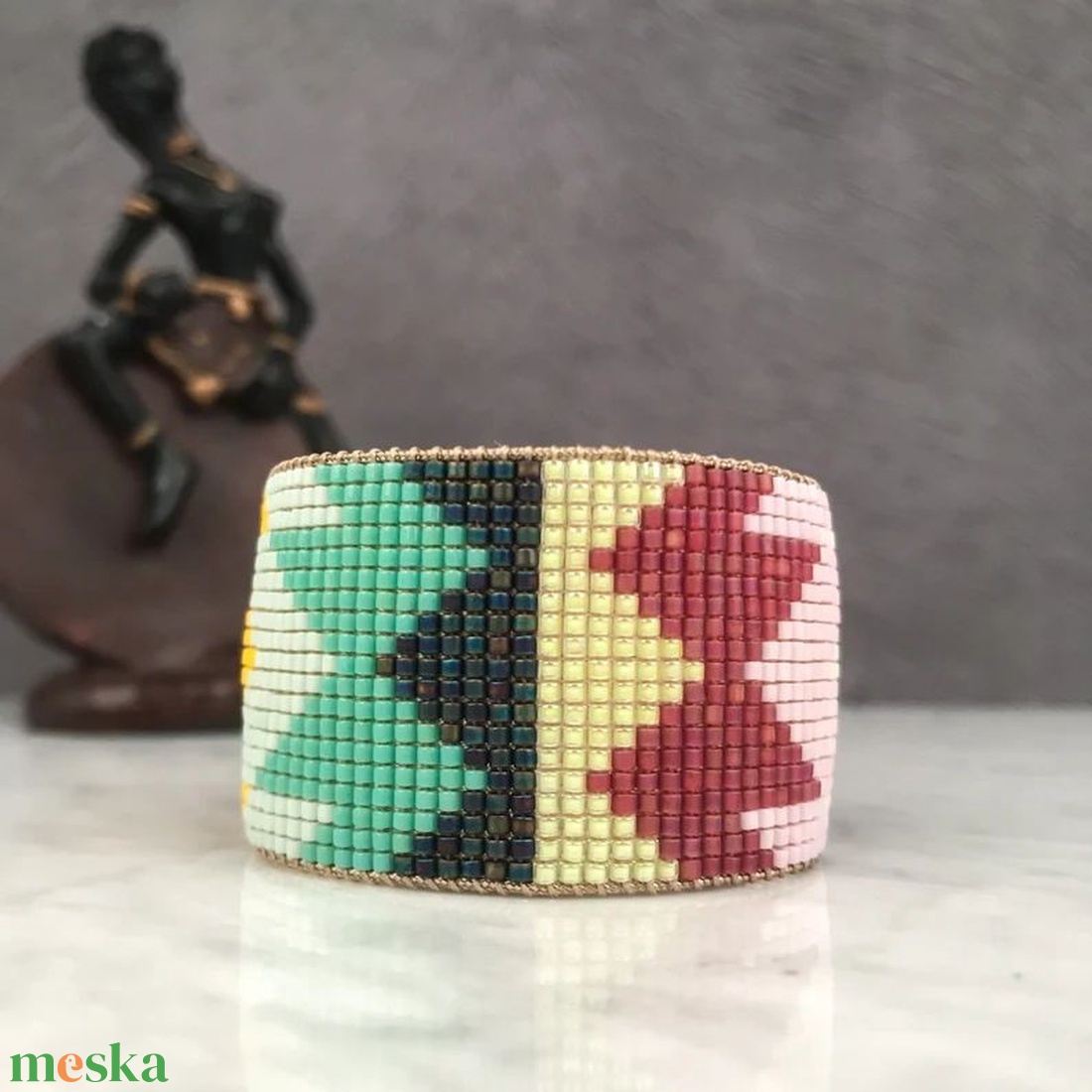 Gyöngyös karkötő görögmintával - ékszer - karkötő - gyöngyös karkötő - Meska.hu