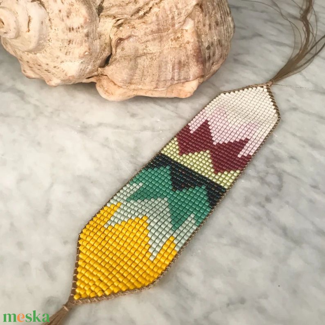 Gyöngyös karkötő görögmintával - ékszer - karkötő - gyöngyös karkötő - Meska.hu