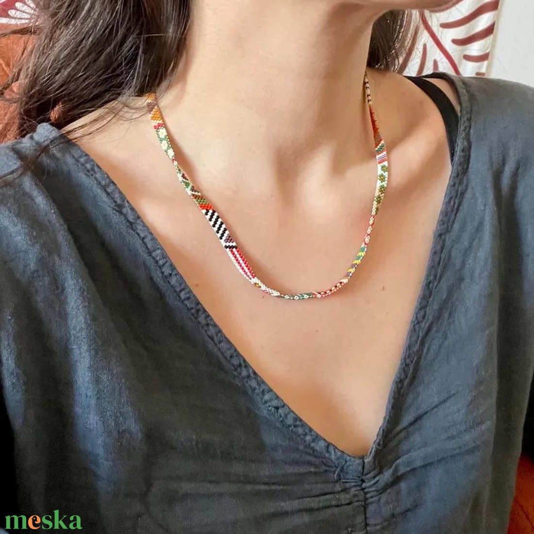 Kézzel készített nyári 2 az 1-ben ékszer � karkötő és nyaklánc egyben - ékszer - karkötő - gyöngyös karkötő - Meska.hu