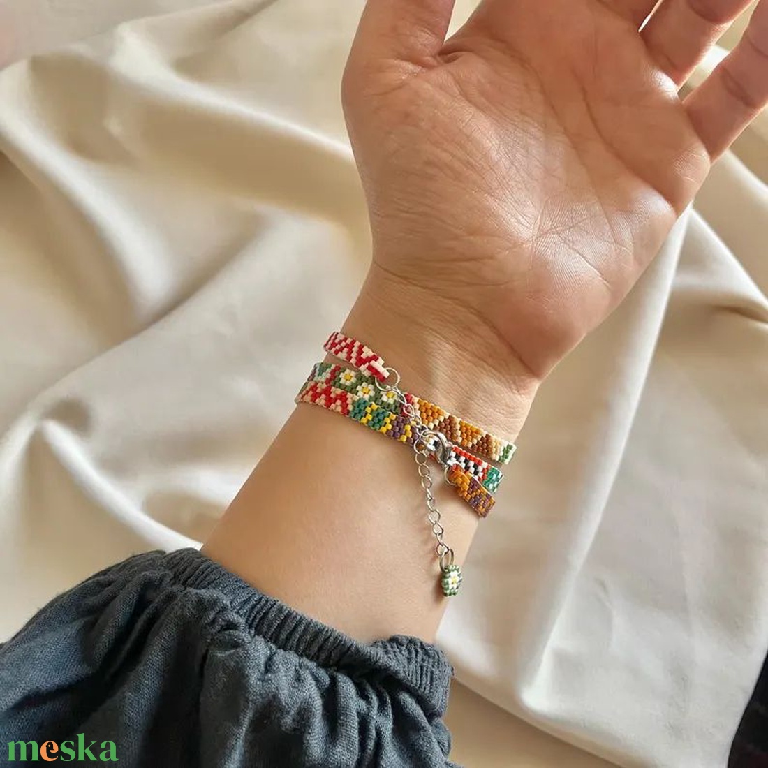 Kézzel készített nyári 2 az 1-ben ékszer � karkötő és nyaklánc egyben - ékszer - karkötő - gyöngyös karkötő - Meska.hu