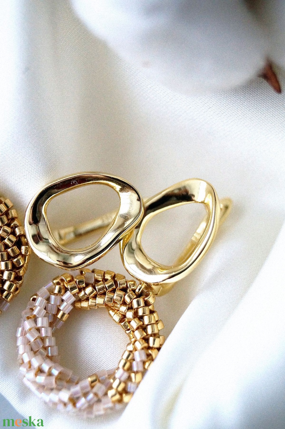 Miyuki gyöngy fülbevaló - ékszer - fülbevaló - karika fülbevaló - Meska.hu