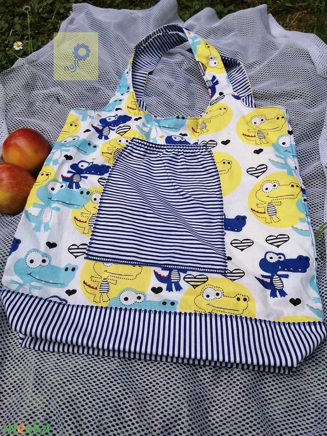 Nusi Bag - Egyedi pamutvászon táska, zsinórral - Krokodilos / kék fehér tengerész csíkos minta variációk - táska & tok - kézitáska & válltáska - kézitáska - Meska.hu Nusi Bag - Egyedi pamutvászon táska, zsinórral - Krokodilos / kék fehér tengerész csíkos minta variációk - táska & tok - kézitáska & válltáska - kézitáska - Meska.hu