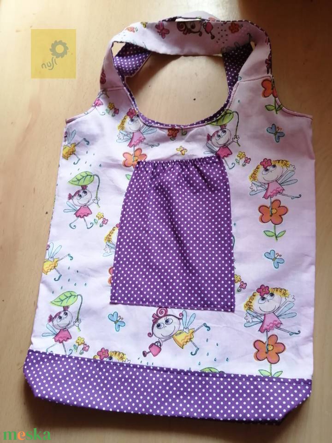 Akciós Nusi Bag - Egyedi pamutvászon táska, zsinórral - Rózsaszín tündérkés lila pöttyös mintával - táska & tok - kézitáska & válltáska - kézitáska - Meska.hu Akciós Nusi Bag - Egyedi pamutvászon táska, zsinórral - Rózsaszín tündérkés lila pöttyös mintával - táska & tok - kézitáska & válltáska - kézitáska - Meska.hu