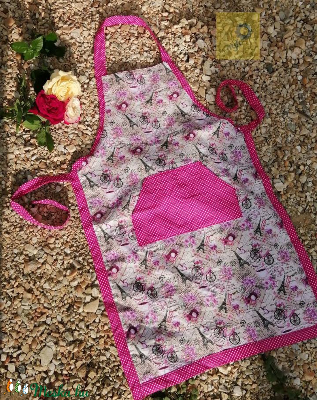 Női kötény - pink pöttyös, párizsi bicajos mintás pamutvászonból - otthon & életmód - konyhafelszerelés, tálalás - Meska.hu Női kötény - pink pöttyös, párizsi bicajos mintás pamutvászonból - otthon & életmód - konyhafelszerelés, tálalás - Meska.hu
