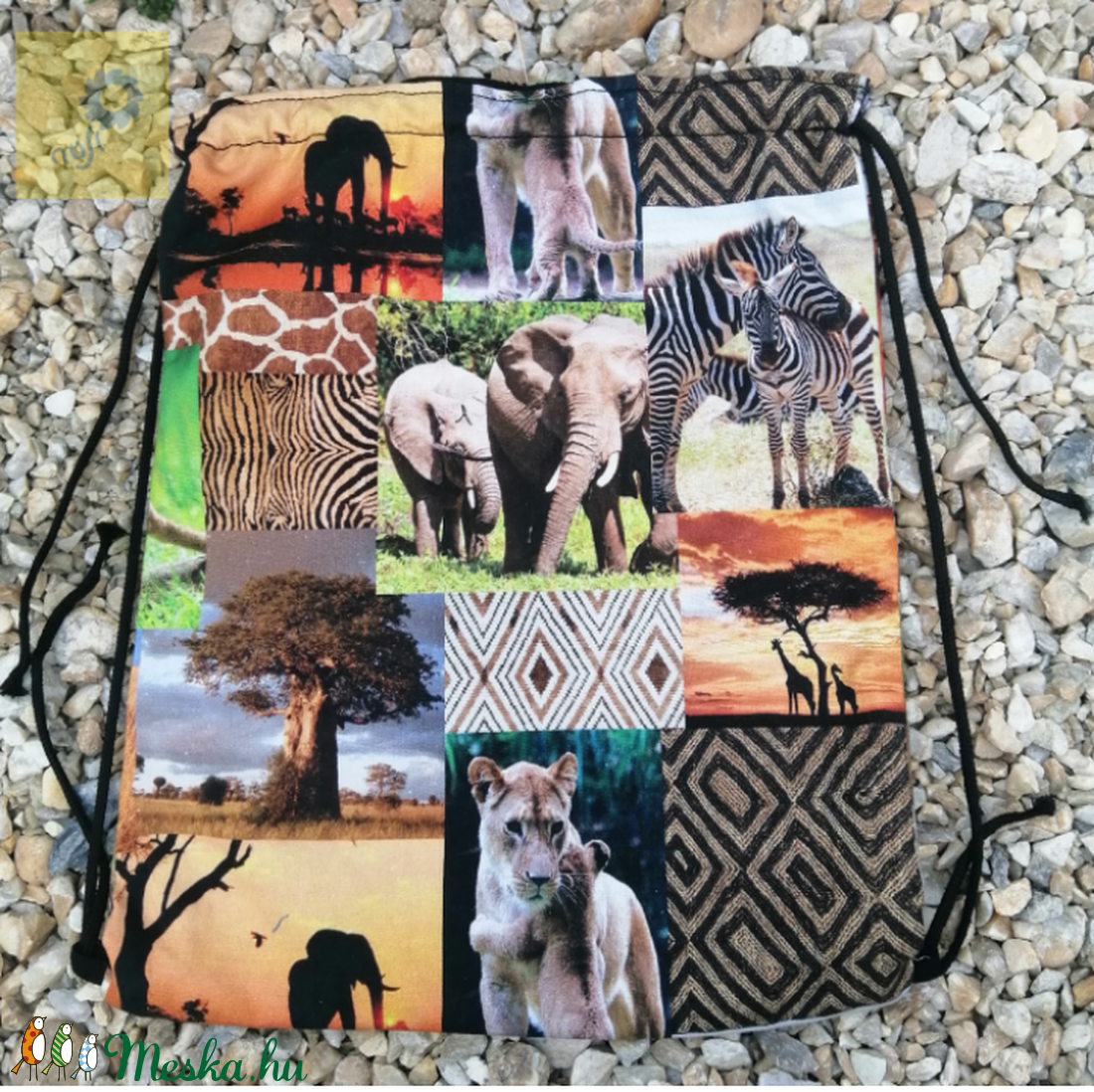 Afrika szafari állatok mintás zsák, tornazsák II. - - Meska.hu Afrika szafari állatok mintás zsák, tornazsák II. - - Meska.hu