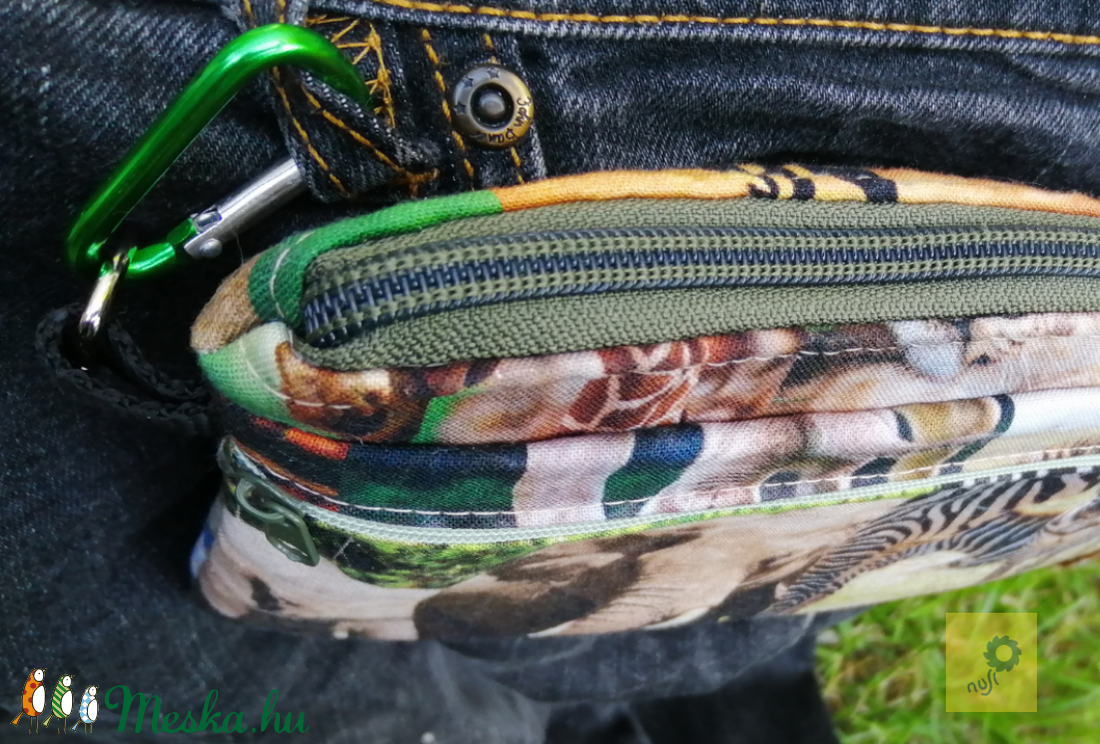 Szafari állatok mintás textil kézitáska, csuklótáska, pénztárca  - táska & tok - kézitáska & válltáska - Meska.hu