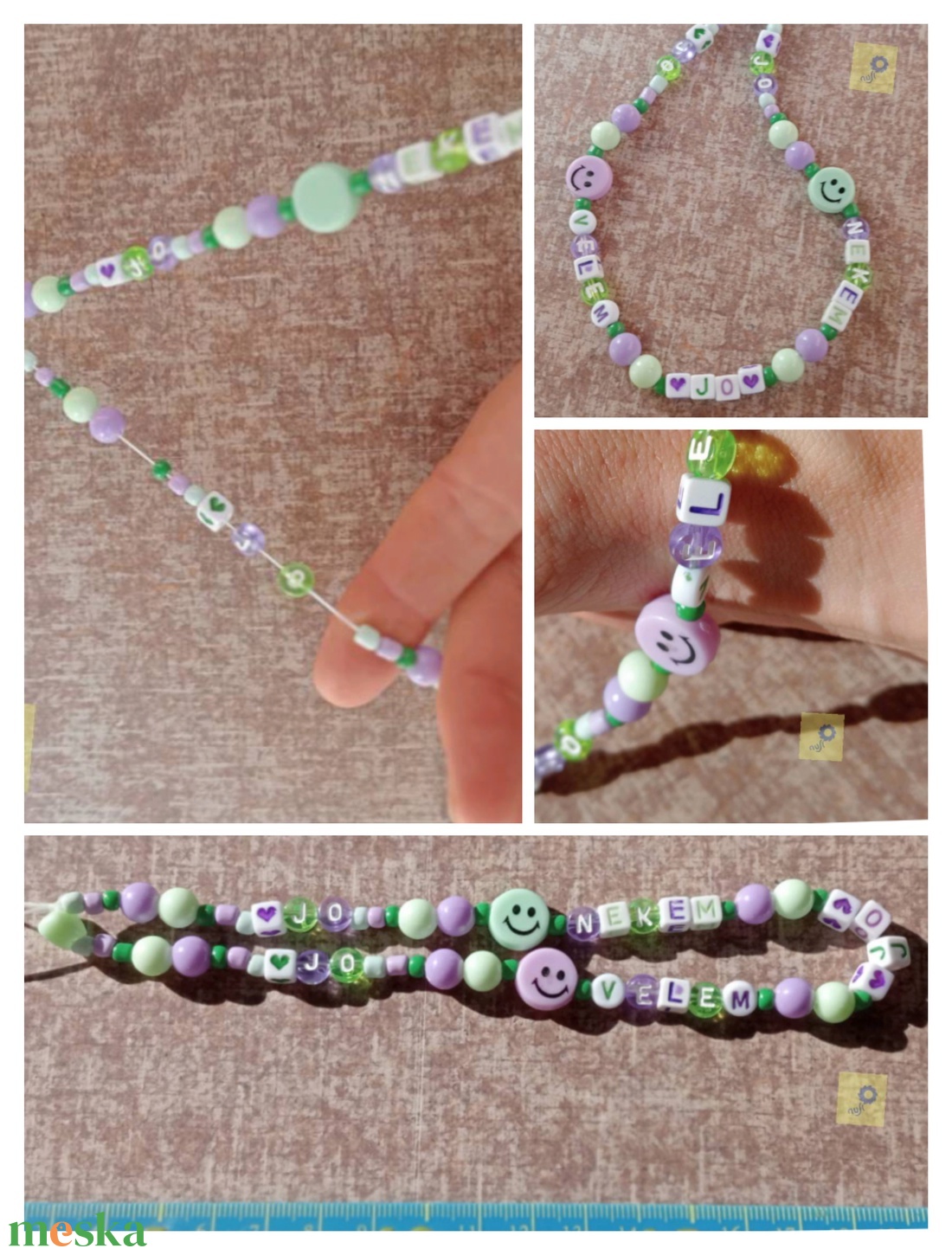 Mobil dísz / phone charm - zöld-lila árnyalat, magyar nyelvű felirattal - ékszer - karkötő - charm karkötő - Meska.hu Mobil dísz / phone charm - zöld-lila árnyalat, magyar nyelvű felirattal - ékszer - karkötő - charm karkötő - Meska.hu