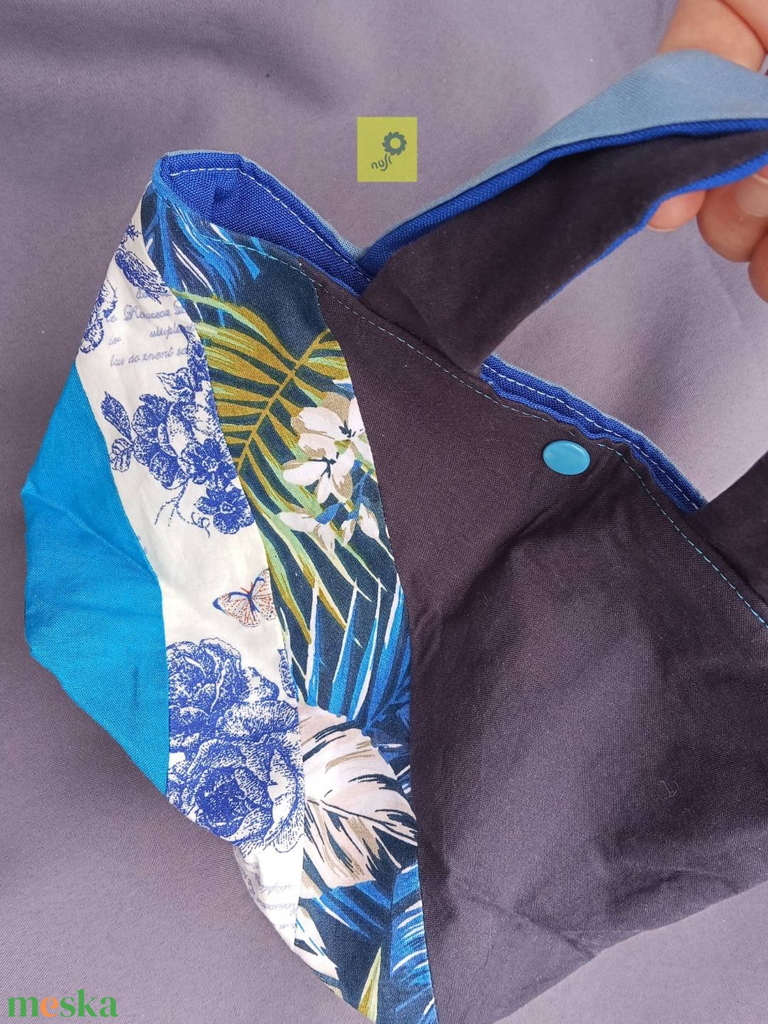 Kicsi textil táska - kék  - táska & tok - bevásárlás & shopper táska - shopper, textiltáska, szatyor - Meska.hu