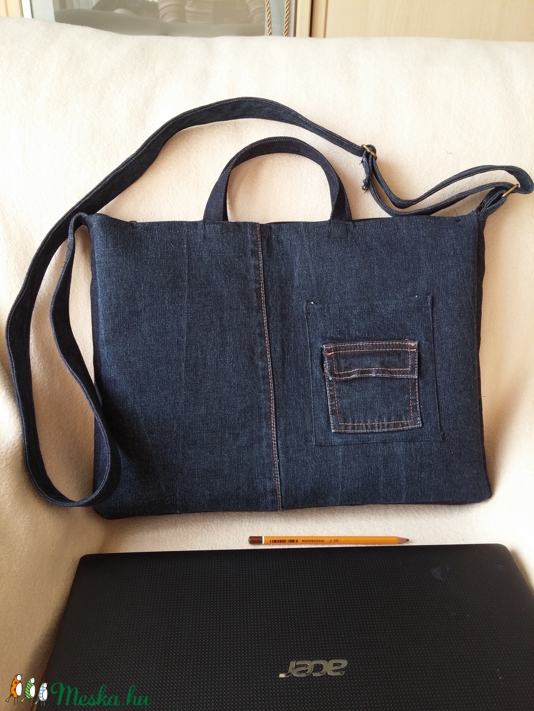 Laptop táska farmerből -  - Meska.hu