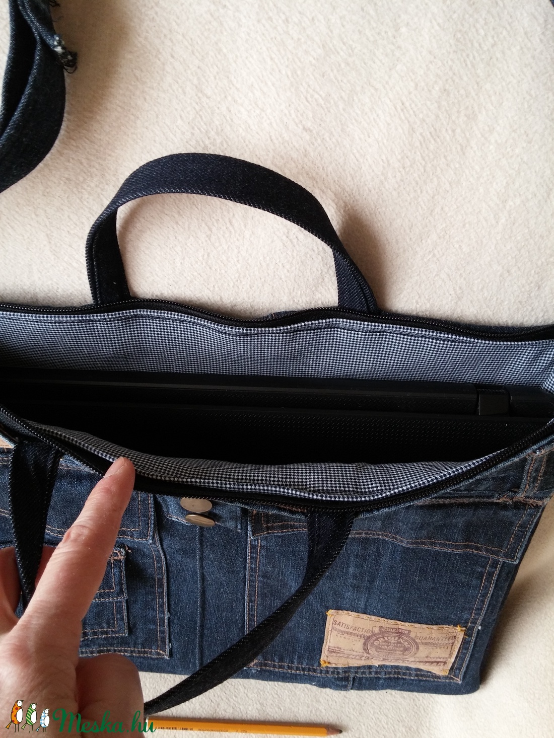 Laptop táska farmerből -  - Meska.hu