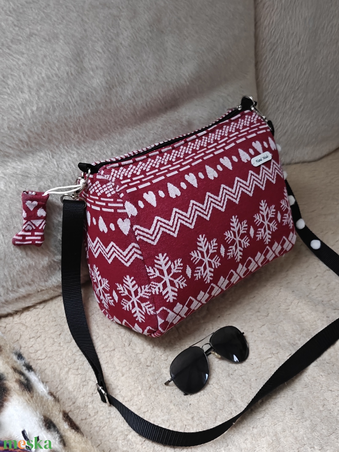 Karácsonyi hópelyhes  táska - táska & tok - kézitáska & válltáska - válltáska - Meska.hu