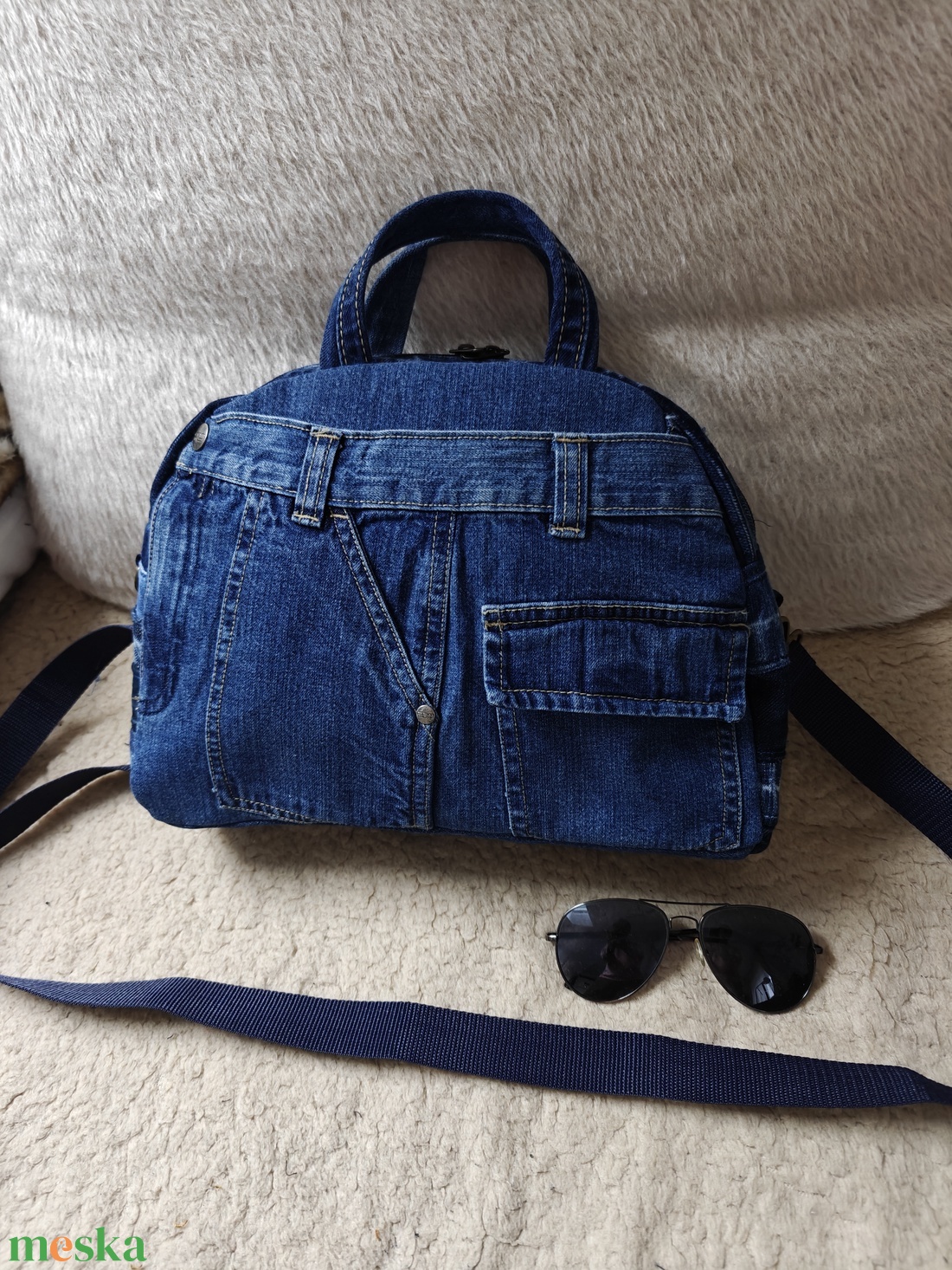 Farmer patchwork kézitáska - táska & tok - kézitáska & válltáska - vállon átvethető táska - Meska.hu