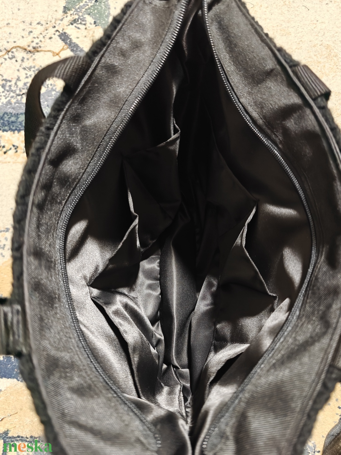 Sötétszürke gyöngyös szőrmés  - táska & tok - kézitáska & válltáska - nagy pakolós táska - Meska.hu