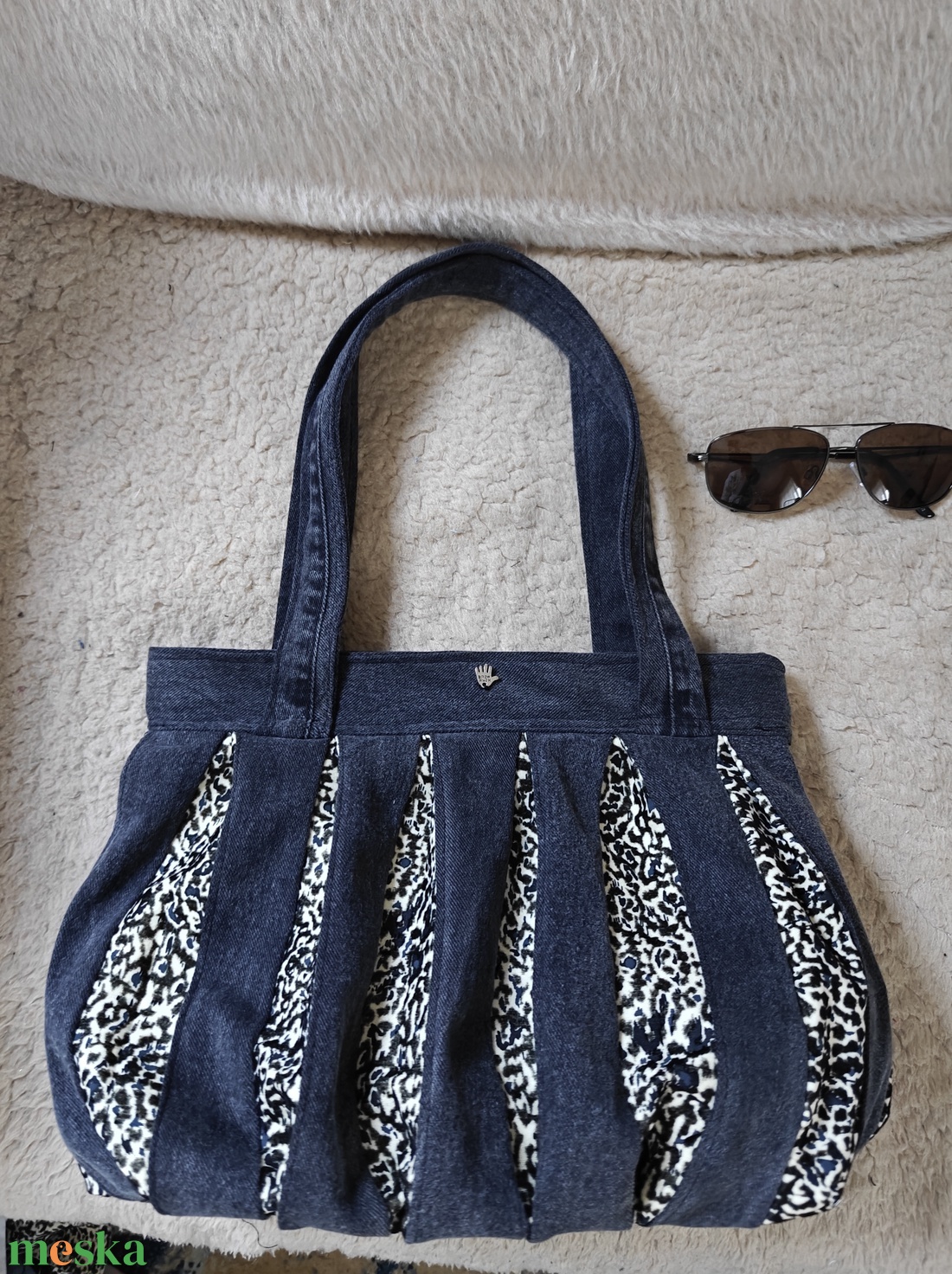 Farmer és mintás csíkoska - táska & tok - kézitáska & válltáska - alkalmi táska - Meska.hu