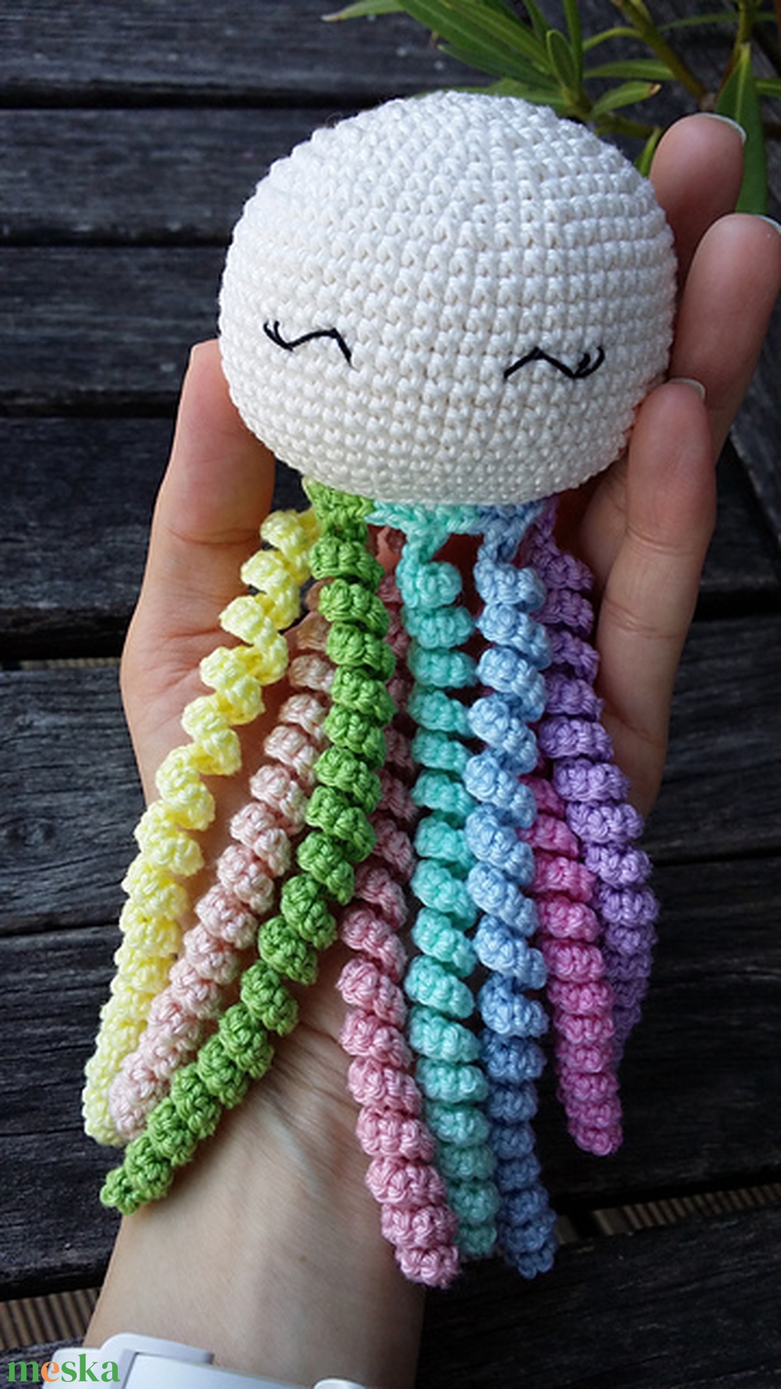 Polip pasztell színű szivárványos karokkal - játék & sport - plüssállat & játékfigura - polip - Meska.hu