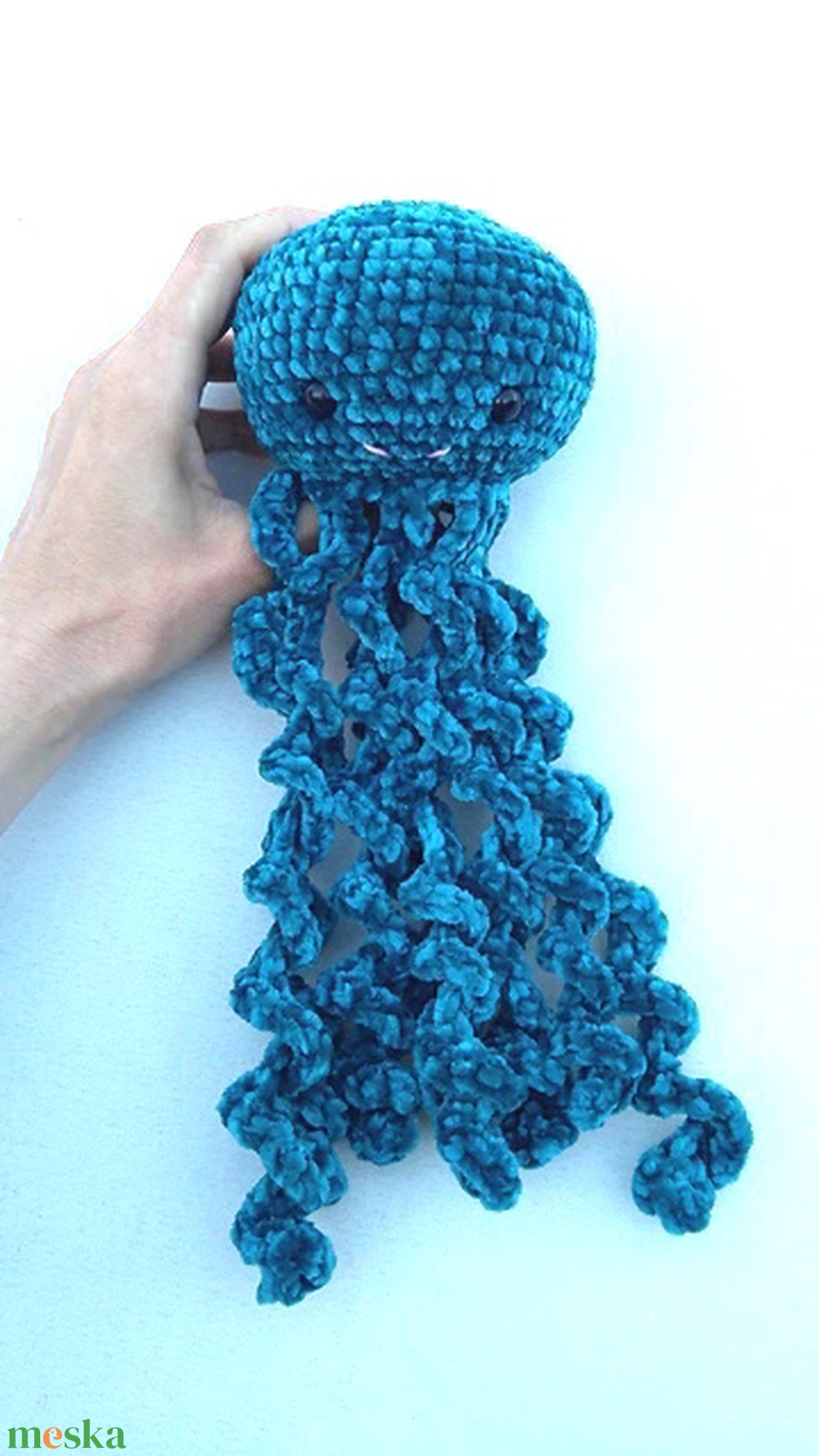 Zsenília polip / medúza türkiz színben  - játék & sport - plüssállat & játékfigura - polip - Meska.hu
