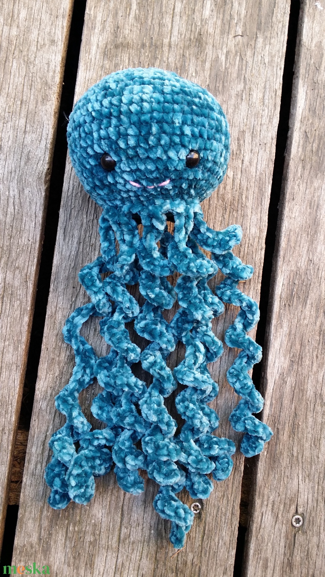 Zsenília polip / medúza türkiz színben  - játék & sport - plüssállat & játékfigura - polip - Meska.hu