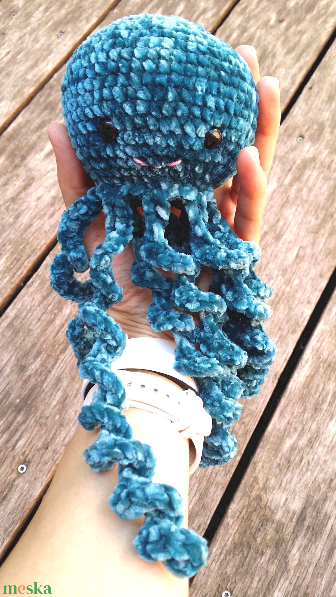 Zsenília polip / medúza türkiz színben  - játék & sport - plüssállat & játékfigura - polip - Meska.hu