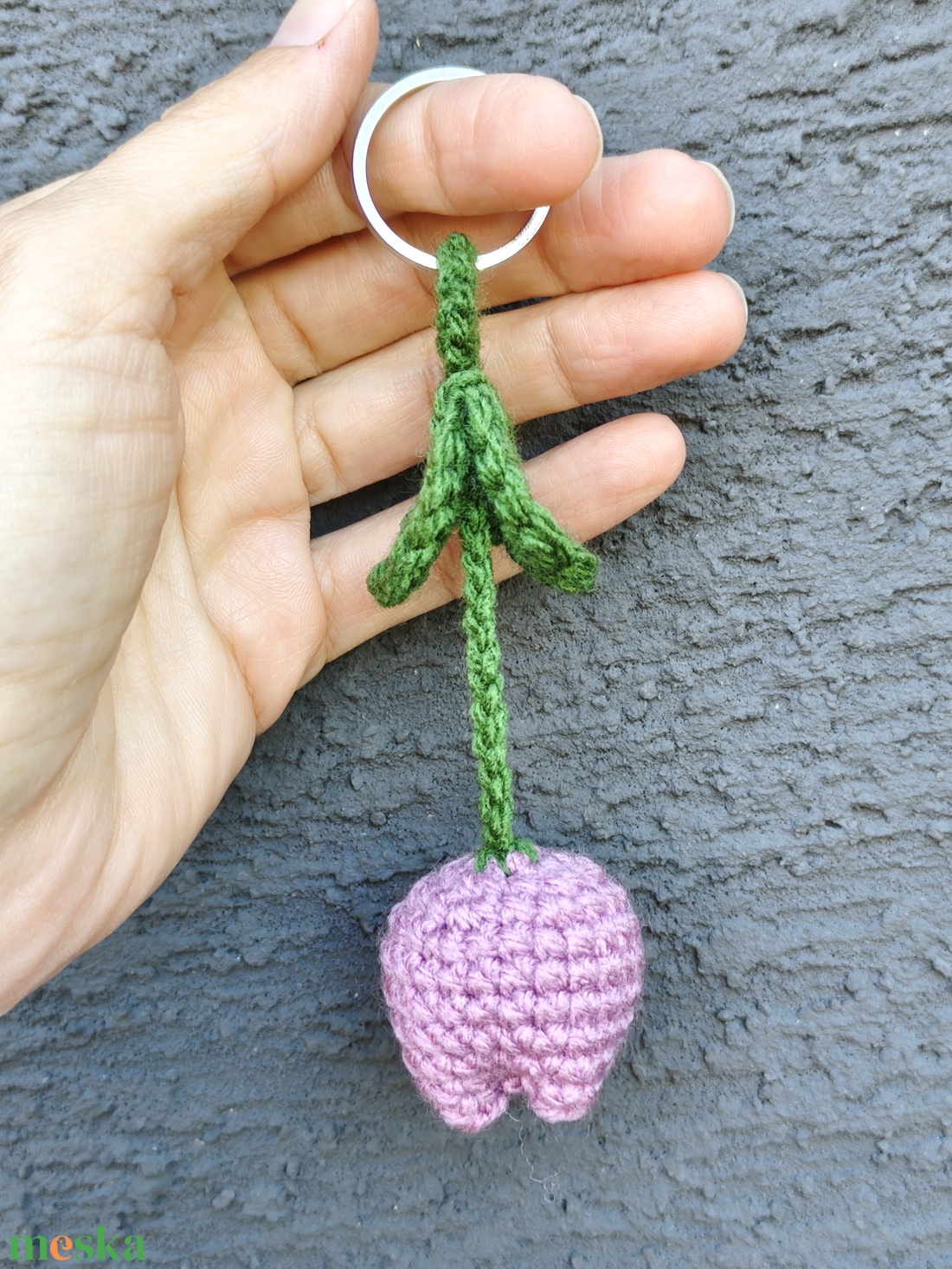 Tulipán kulcstartó - táskadísz PINK - táska & tok - kulcstartó & táskadísz - táskaakasztó - Meska.hu