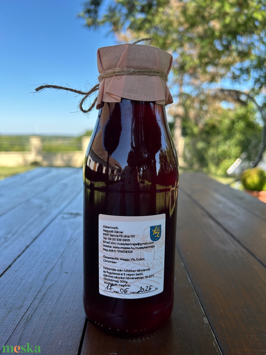 Nussy Kamrája - Nyár Meggyszörp 500ml - élelmiszer - szörp - Meska.hu