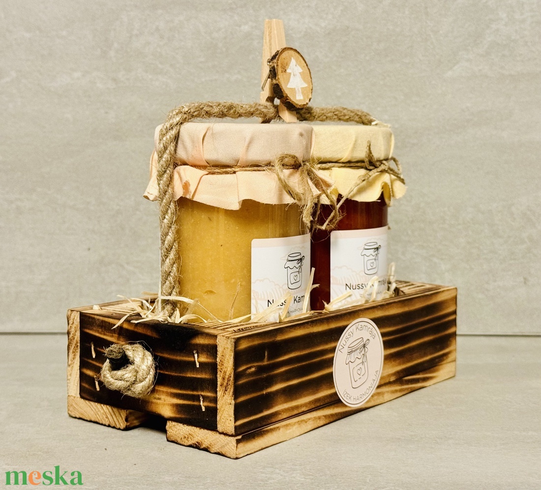 Nussy Kamrája -  Ajándék Fa ládika házi lekvárjainkkal  - RENDELÉSRE - élelmiszer - lekvár - Meska.hu