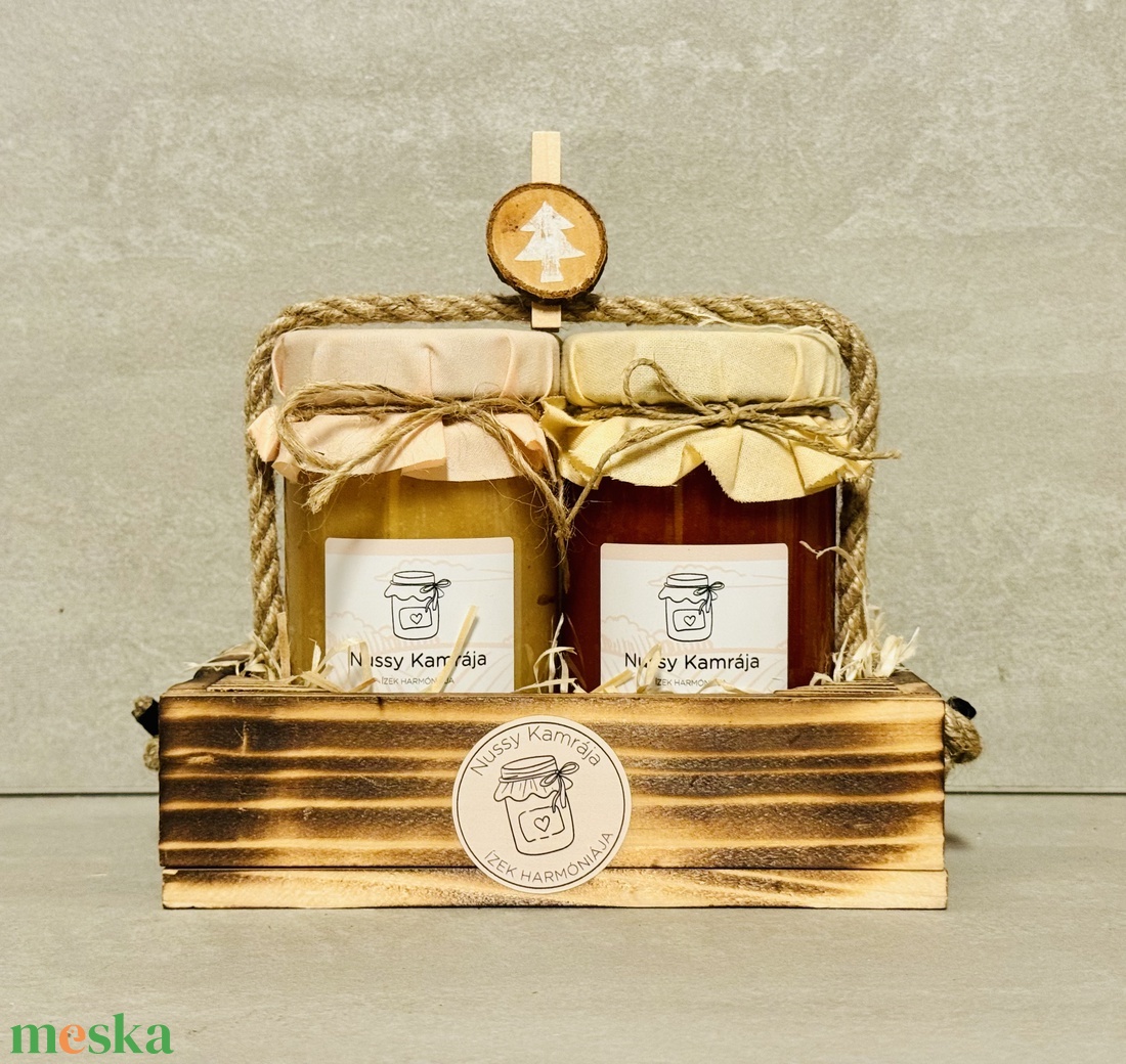 Nussy Kamrája -  Ajándék Fa ládika házi lekvárjainkkal  - RENDELÉSRE - élelmiszer - lekvár - Meska.hu