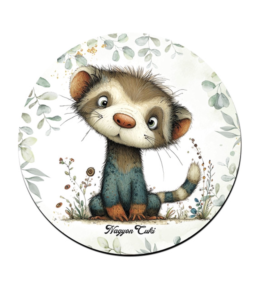 Játékos felfedező, a vadászgörény mintás pohár alátét - otthon & életmód - konyhafelszerelés, tálalás - tálalás - tányér- és poháralátét - Meska.hu