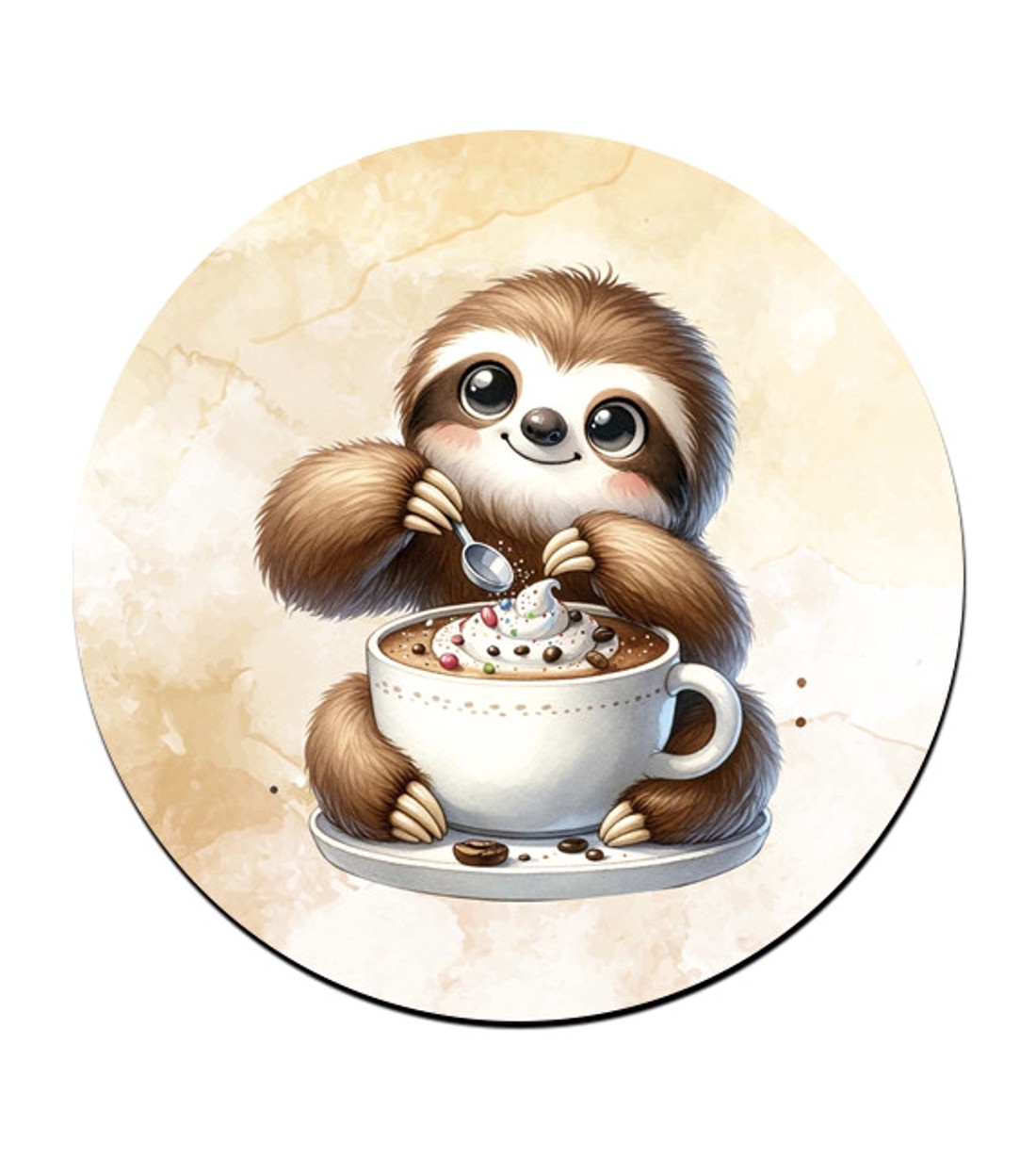 Kávés lajhár egy kis nasival bögre alátét -  - Meska.hu