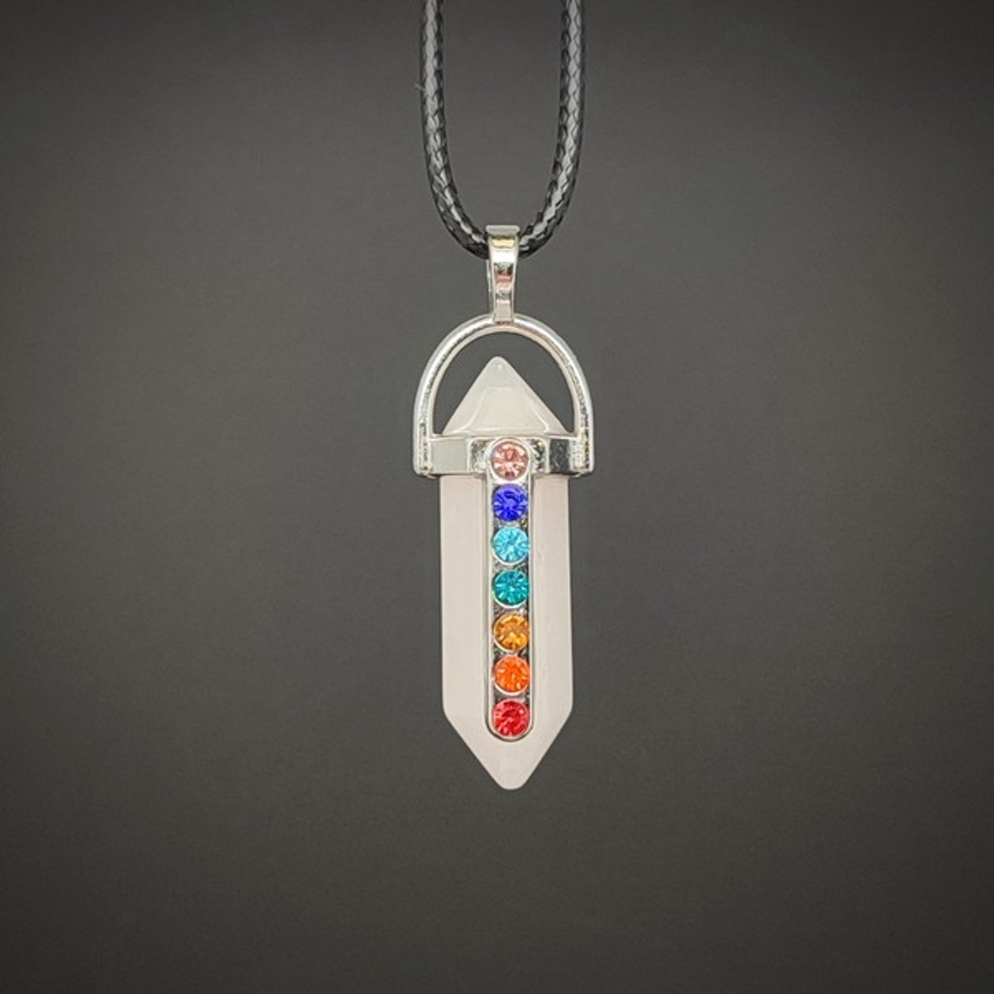 Szeretet rózsakvarc Vogel csakra medál nyaklánccal 3cm - ékszer - nyaklánc - medálos nyaklánc - Meska.hu