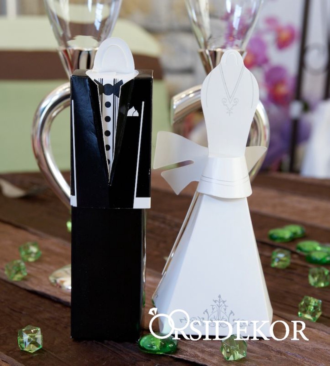 Köszönetajándék doboz, esküvői pár  - esküvő - emlék & ajándék - köszönőajándék - Meska.hu