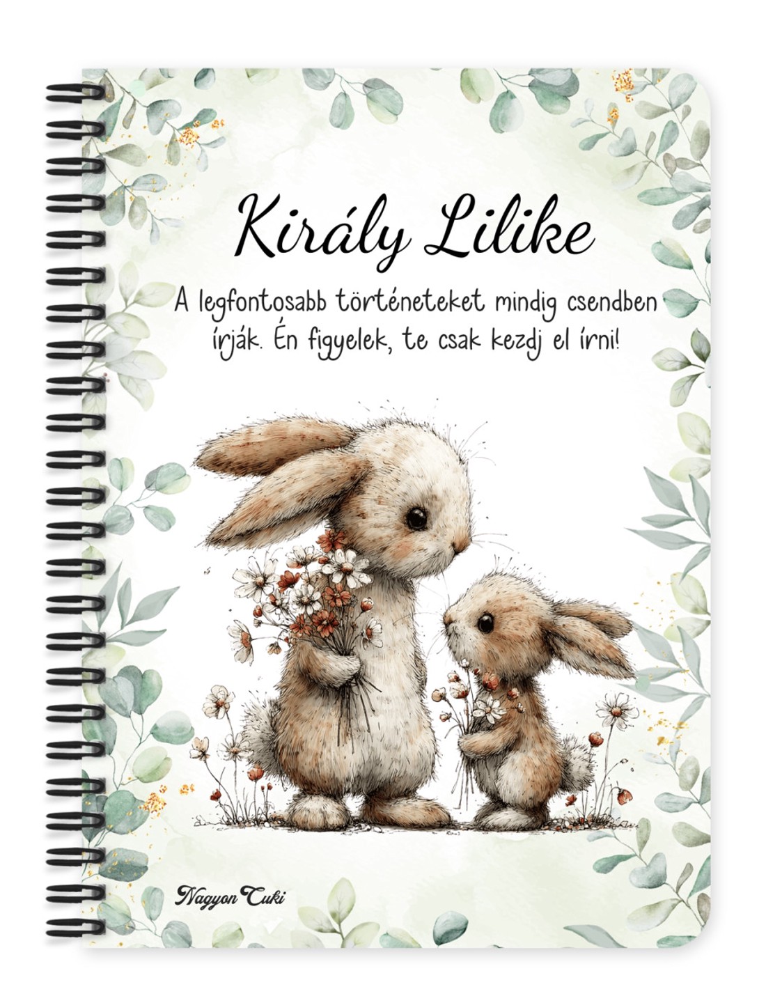 Személyre szabható - Anya és a kicsi nyuszikája mintás A6-os füzet - otthon & életmód - papír, írószer - jegyzetfüzet & napló - Meska.hu