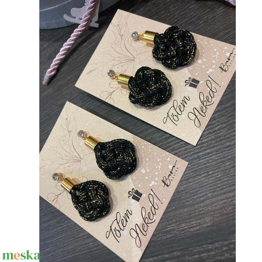 Fekete-arany alkalmi fülbevaló - ékszer - fülbevaló - lógó fülbevaló - Meska.hu Fekete-arany alkalmi fülbevaló - ékszer - fülbevaló - lógó fülbevaló - Meska.hu