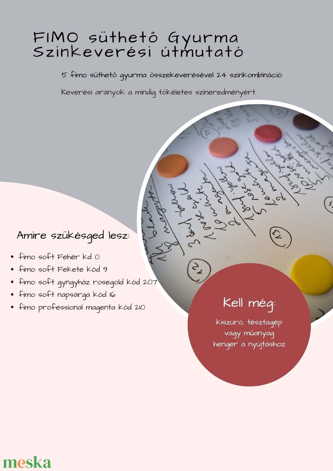 FIMO süthető gyurma szín keverési útmutató - diy (csináld magad) - szabásminta, útmutató - Meska.hu FIMO süthető gyurma szín keverési útmutató - diy (csináld magad) - szabásminta, útmutató - Meska.hu