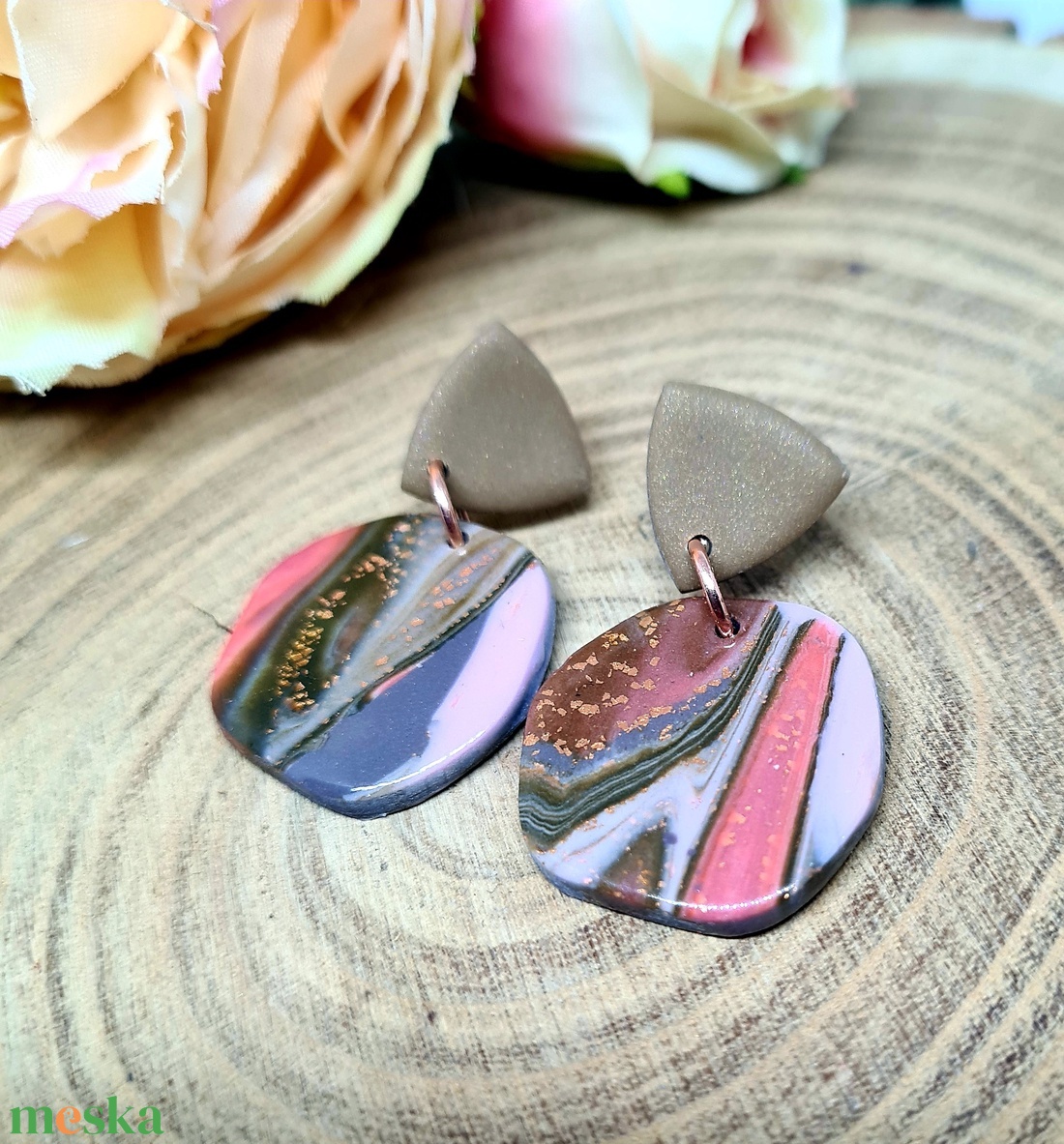 Kerek márvány hatású süthető gyurma fülbevaló, barna, narancs, arany, színekben, polymer clay. Ajándék nőknek. - ékszer - fülbevaló - lógó fülbevaló - Meska.hu Kerek márvány hatású süthető gyurma fülbevaló, barna, narancs, arany, színekben, polymer clay. Ajándék nőknek. - ékszer - fülbevaló - lógó fülbevaló - Meska.hu