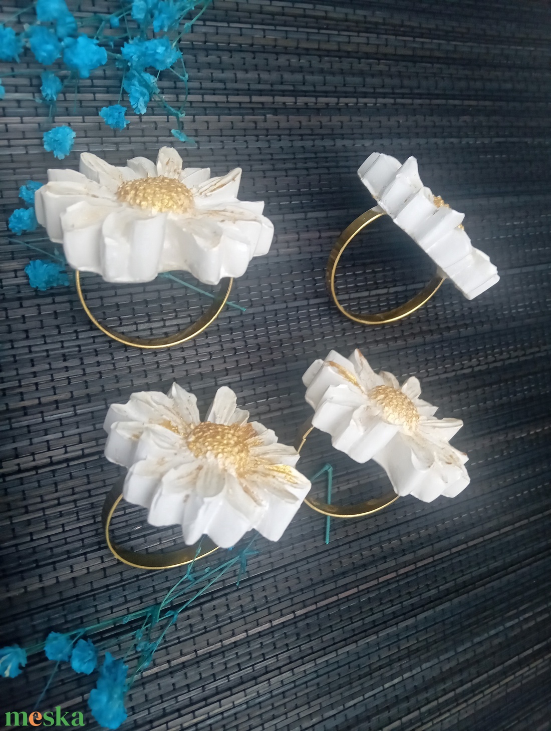 Margaréta szalvétagyűrű szett  6 db - otthon & életmód - konyhafelszerelés, tálalás - tálalás - szalvétatartó, szalvétagyűrű - Meska.hu