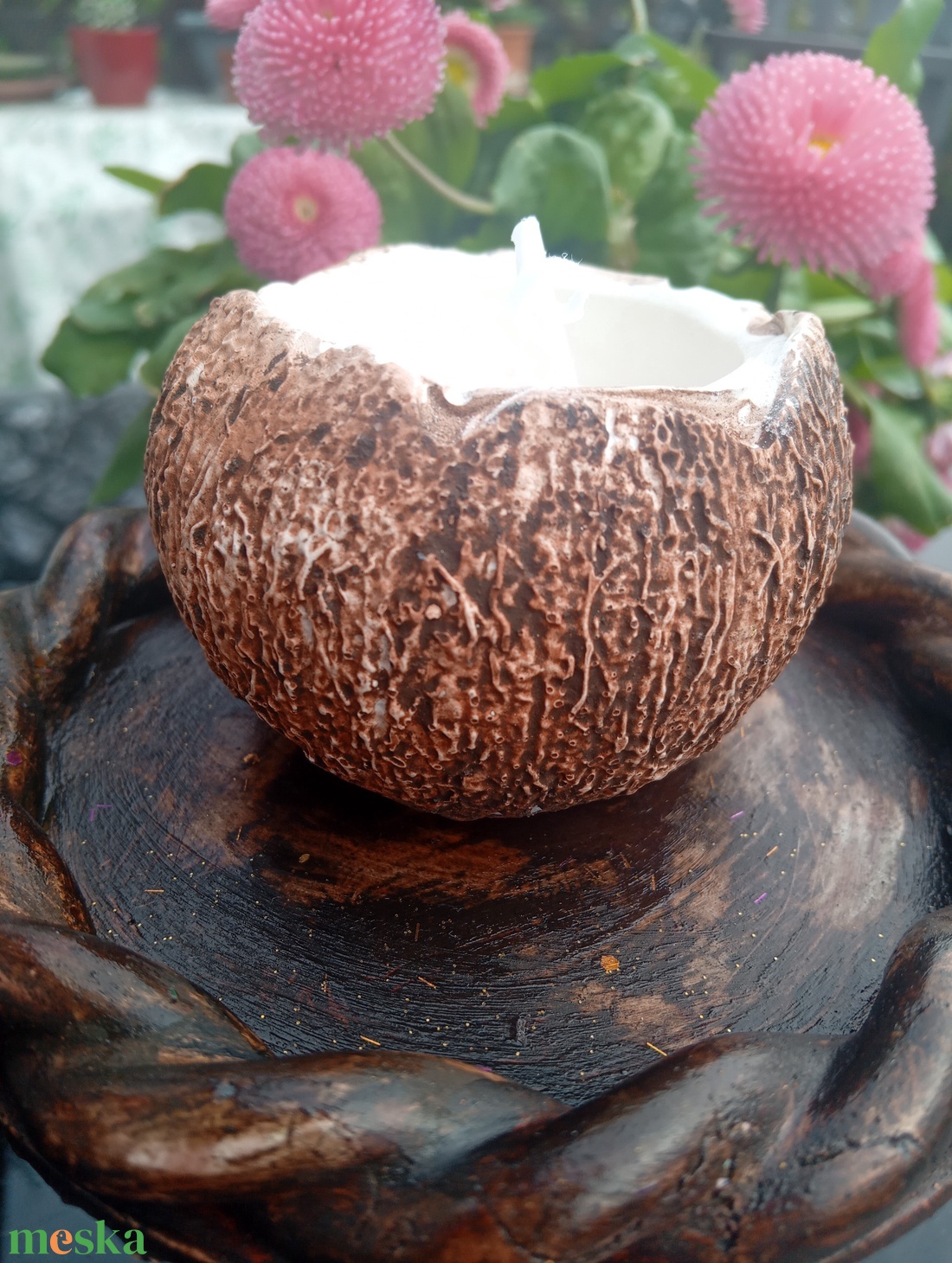 Hawaii kókuszdióhéj dekoráció 2 db - esküvő - dekoráció - asztaldísz - Meska.hu