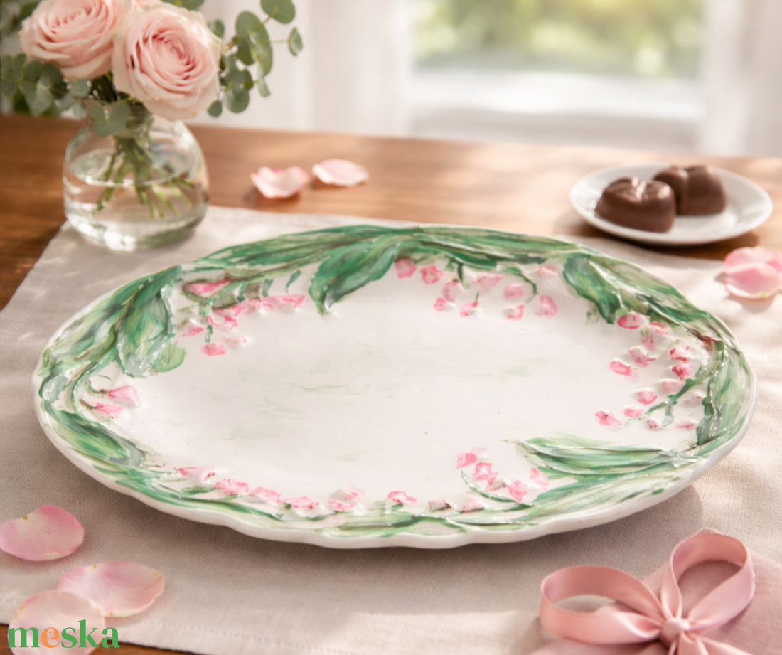 Gyöngyvirág dekorációs tál  - otthon & életmód - virágdekoráció - virágdíszek - asztali virágdísz - Meska.hu