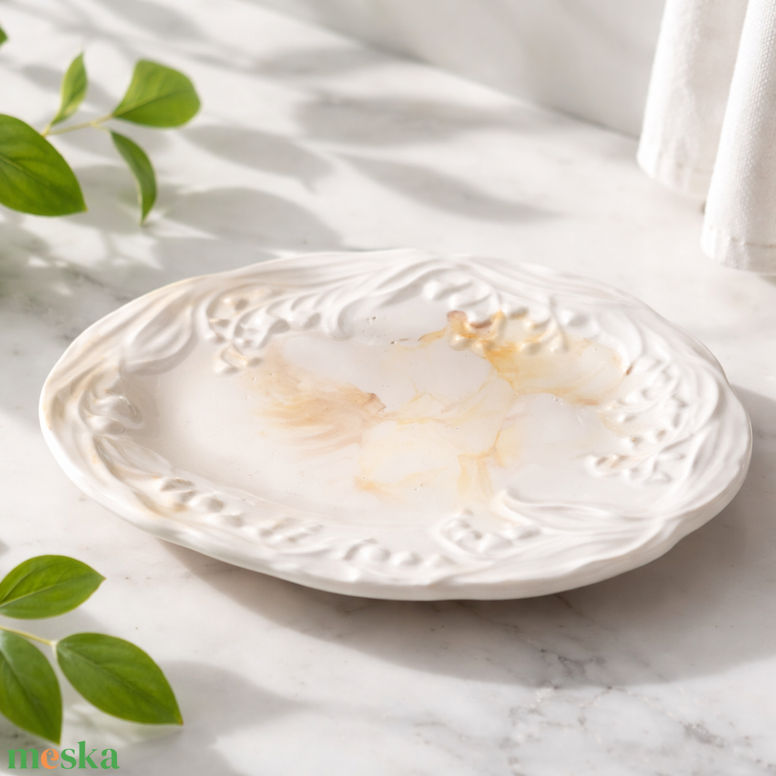 Gyöngyvirág dekorációs tál  - otthon & életmód - virágdekoráció - virágdíszek - asztali virágdísz - Meska.hu