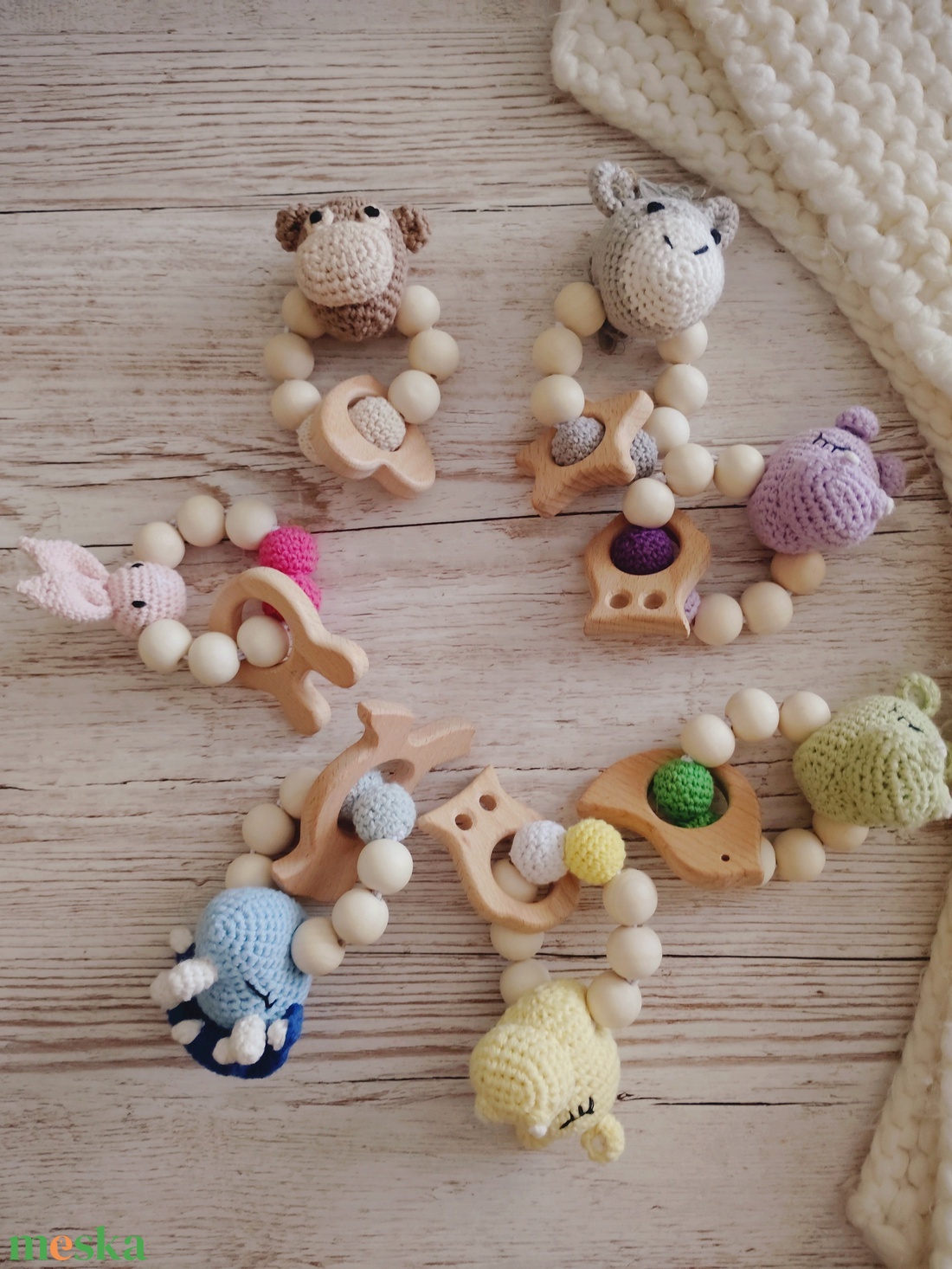 Horgolt rágóka - baba - mama - baba játékok - rágóka - Meska.hu