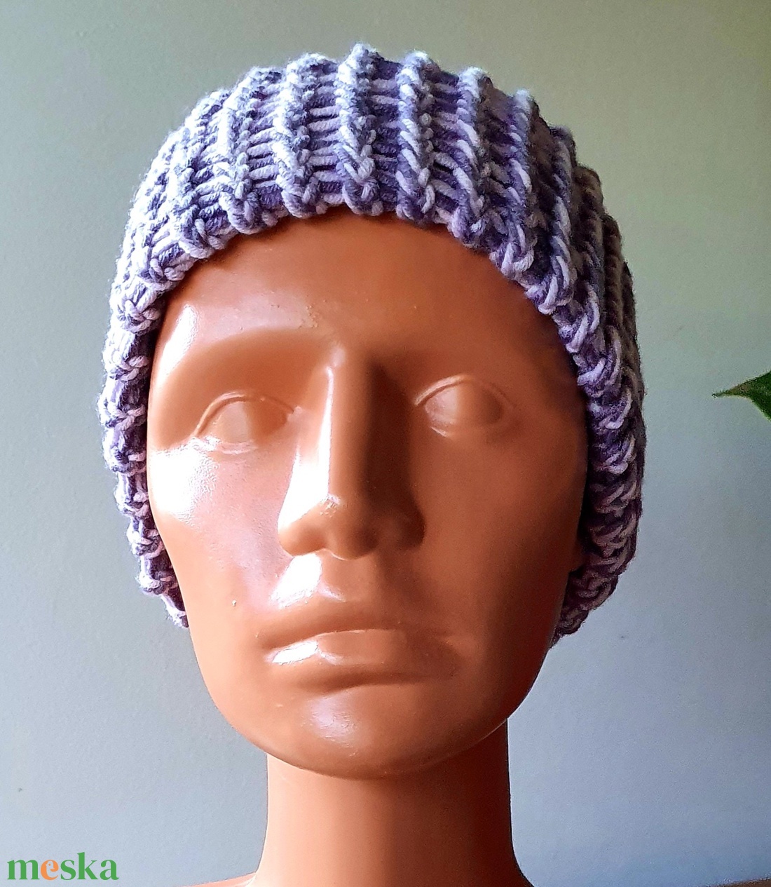 Lila-rózsaszín-fehér 100% merinó gyapjú sapka - ruha & divat - sál, sapka, kendő - sapka - Meska.hu