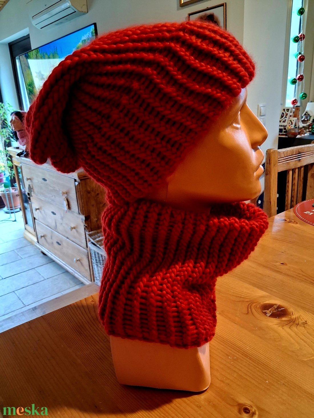 DHG Piuma Classics Passion 100% extra finom merino gyapjú fonalból kézzel készült sapka-körsál szett  - ruha & divat - sál, sapka, kendő - sapka & sál szett - Meska.hu