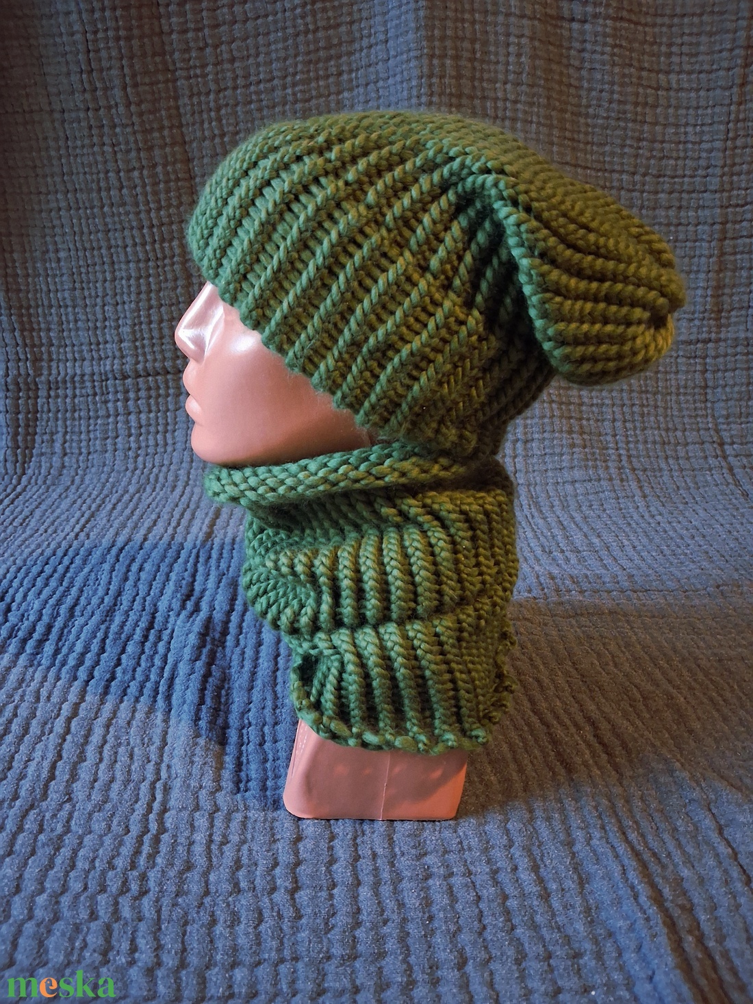 DHG Piuma Classics Ivy 100% extra finom merino gyapjú fonalból kézzel készült sapka-körsál szett  - ruha & divat - sál, sapka, kendő - sapka & sál szett - Meska.hu
