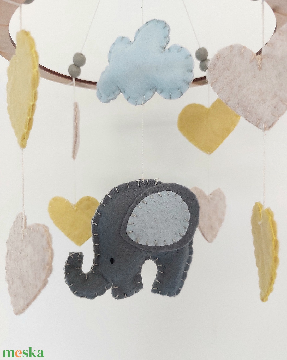 Elefántos kiságyforgó - baba - mama - baba játékok - kiságyforgó - Meska.hu