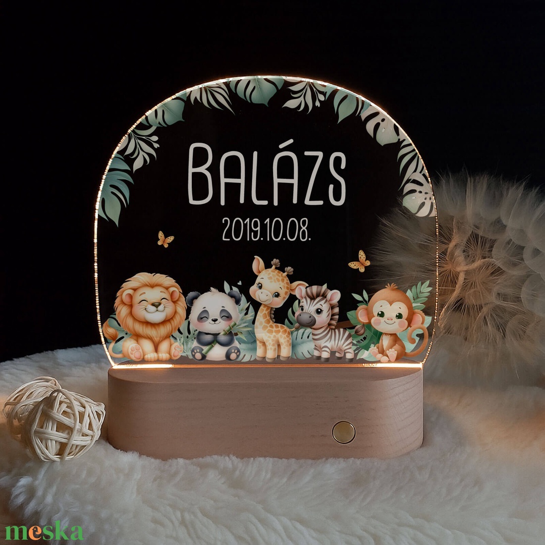 Akril éjjeli fény nyomtatott mintával- szafari állatok - otthon & életmód - babaszoba, gyerekszoba - babaszoba dekoráció - Meska.hu Akril éjjeli fény nyomtatott mintával- szafari állatok - otthon & életmód - babaszoba, gyerekszoba - babaszoba dekoráció - Meska.hu
