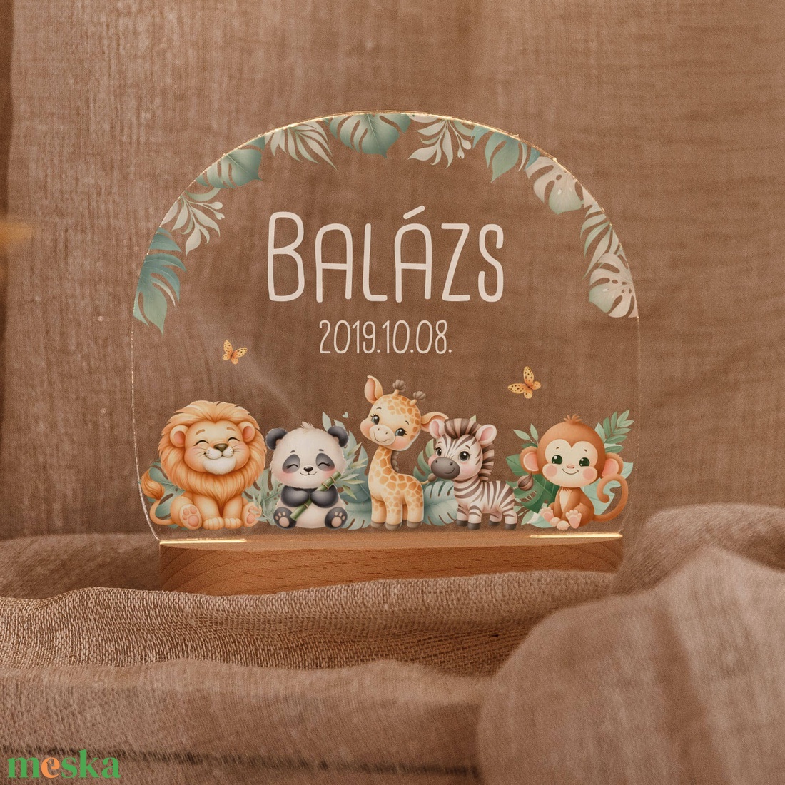 Akril éjjeli fény nyomtatott mintával- szafari állatok - otthon & életmód - babaszoba, gyerekszoba - babaszoba dekoráció - Meska.hu Akril éjjeli fény nyomtatott mintával- szafari állatok - otthon & életmód - babaszoba, gyerekszoba - babaszoba dekoráció - Meska.hu