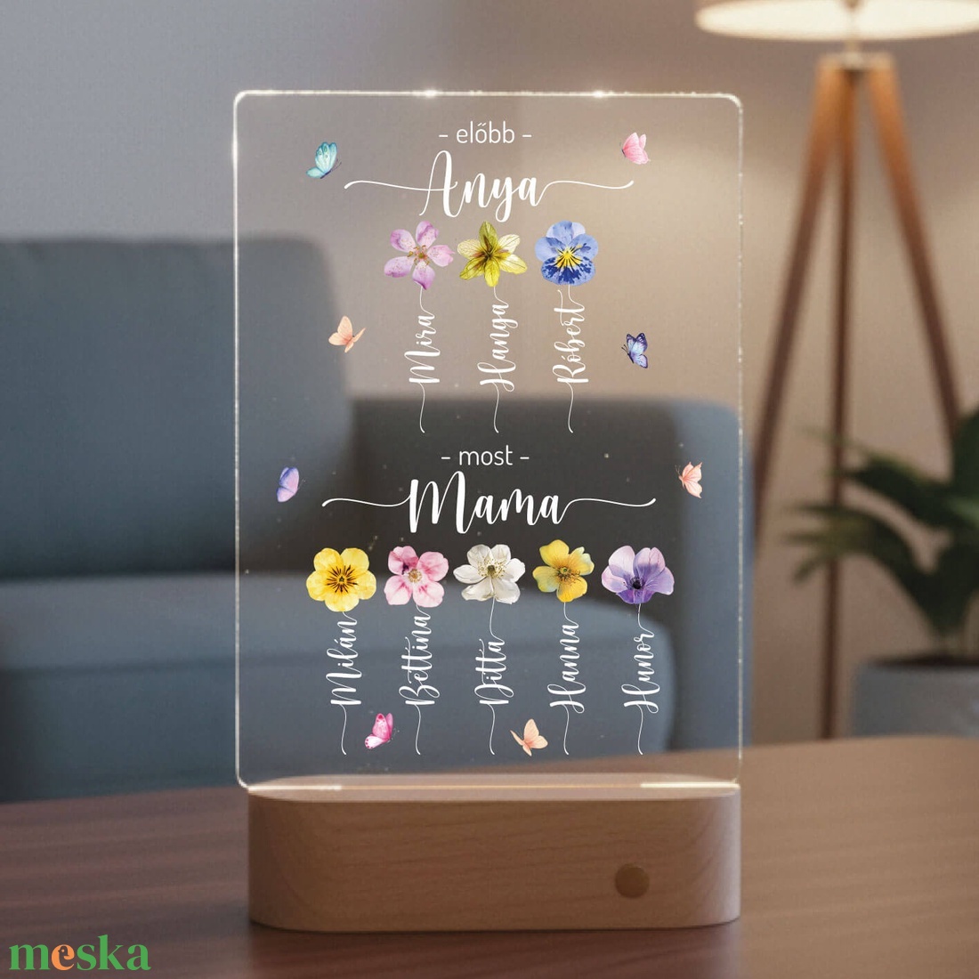 Akril éjjeli fény- Előbb anya most mama - otthon & életmód - dekoráció - asztal és polc dekoráció - asztaldísz - Meska.hu