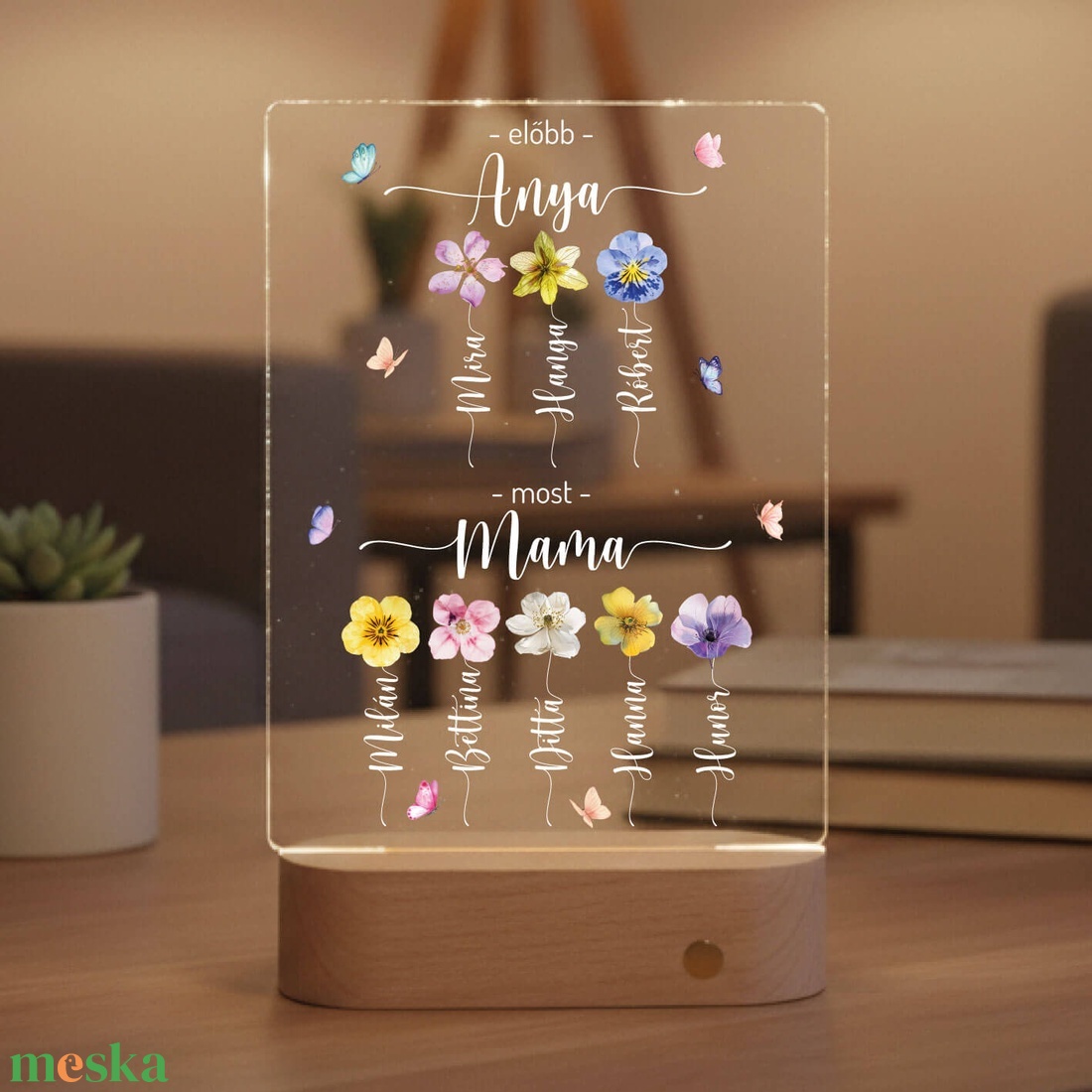Akril éjjeli fény- Előbb anya most mama - otthon & életmód - dekoráció - asztal és polc dekoráció - asztaldísz - Meska.hu