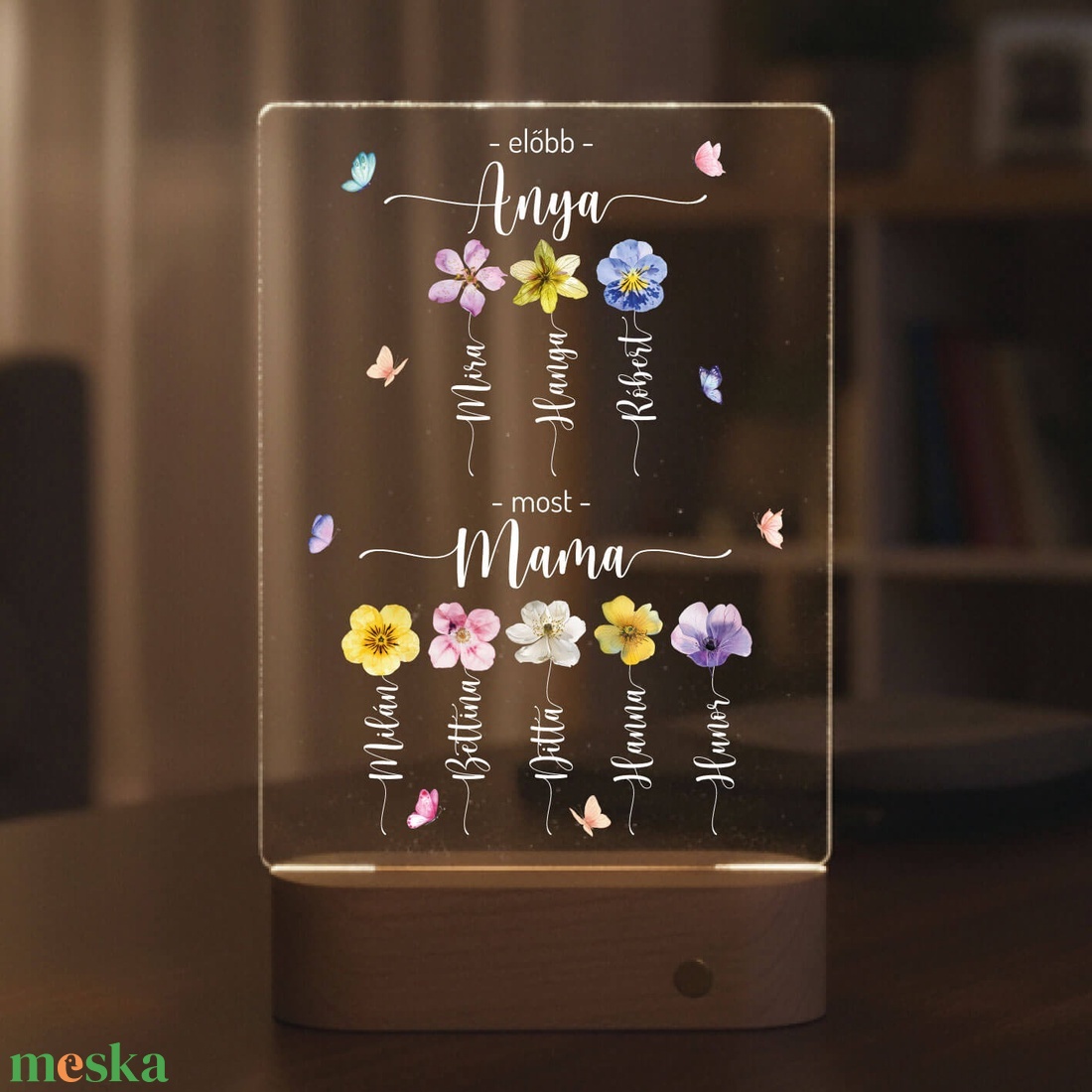 Akril éjjeli fény- Előbb anya most mama - otthon & életmód - dekoráció - asztal és polc dekoráció - asztaldísz - Meska.hu