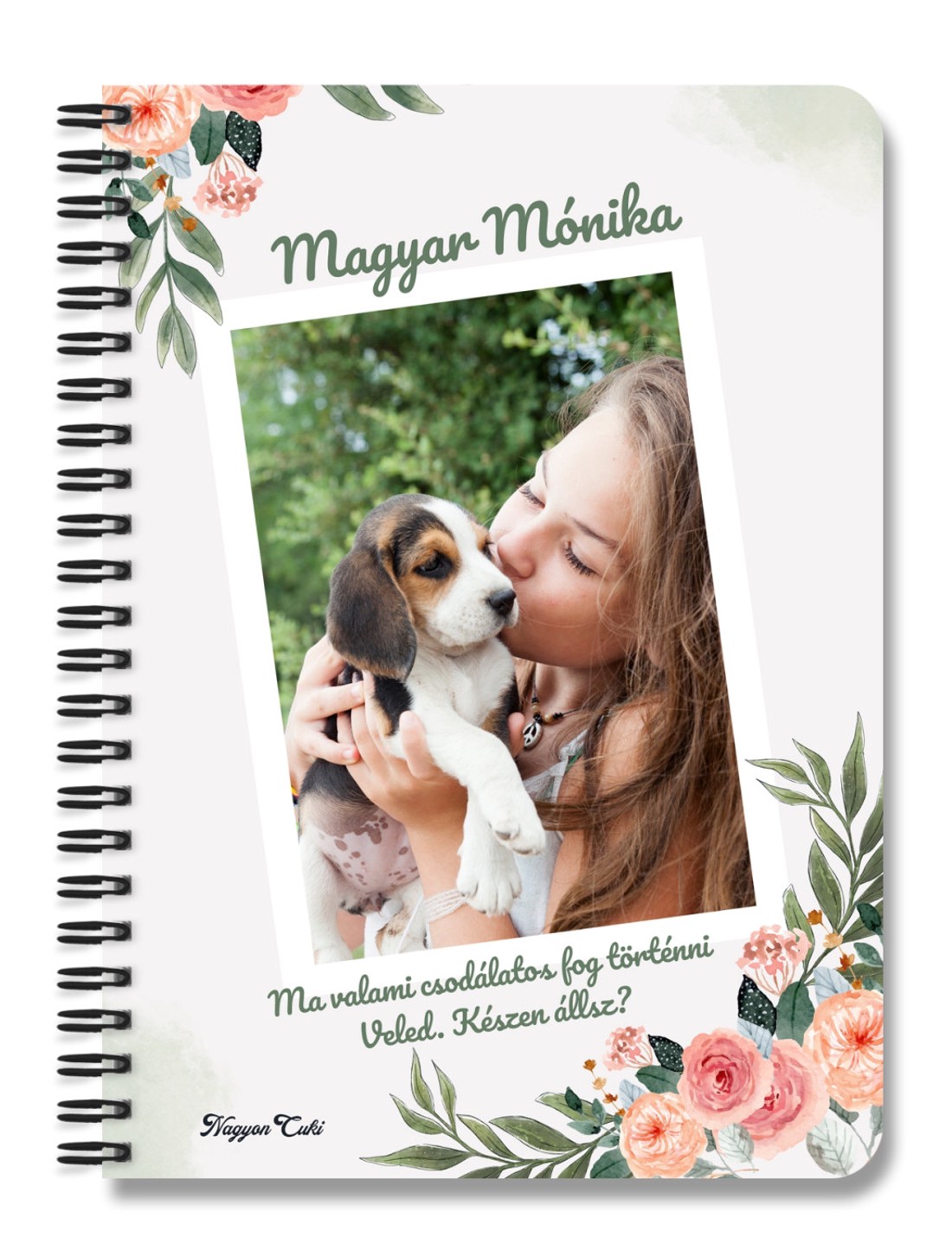 Saját fotós, személyre szabható - Akvarell virágos mintás A6-os füzet - otthon & életmód - papír, írószer - jegyzetfüzet & napló - Meska.hu