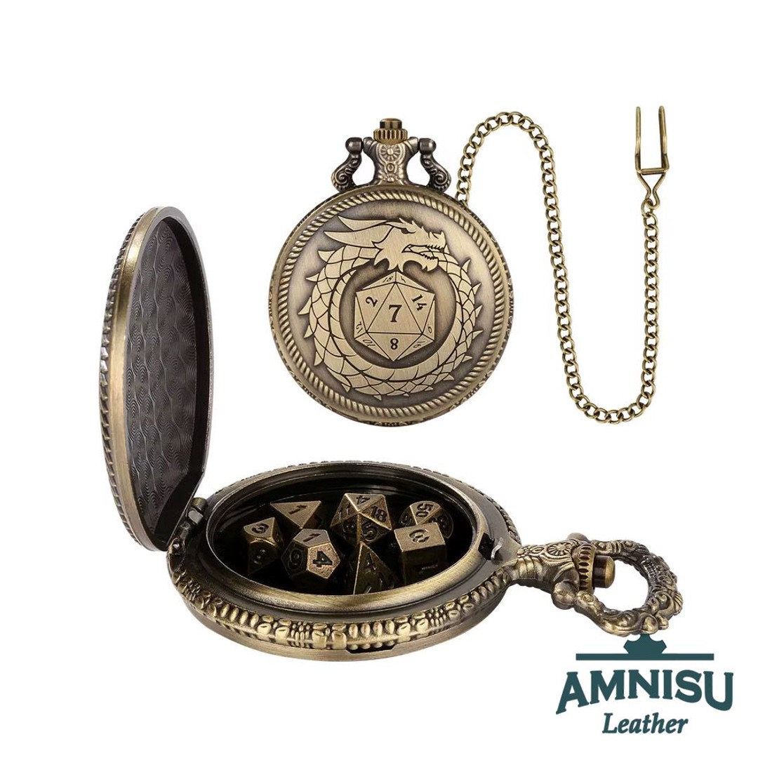 Bronz sárkány kocka körül mini fém kockaszett zsebóra tokban - játék & sport - szerepjáték - Meska.hu